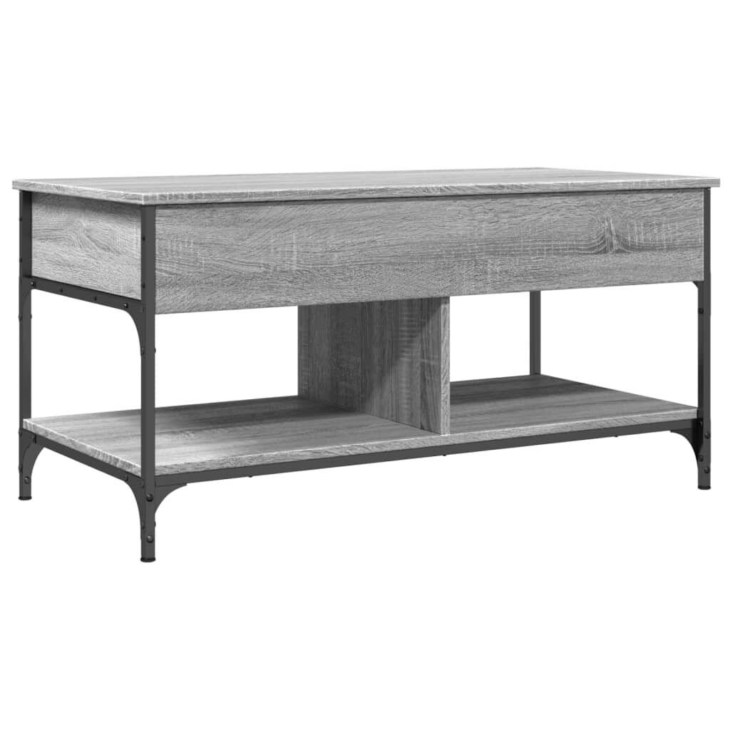 vidaXL Τραπεζάκι Σαλονιού Γκρι Sonoma 100x50x50 εκ. Επεξ. Ξύλο/Μέταλλο