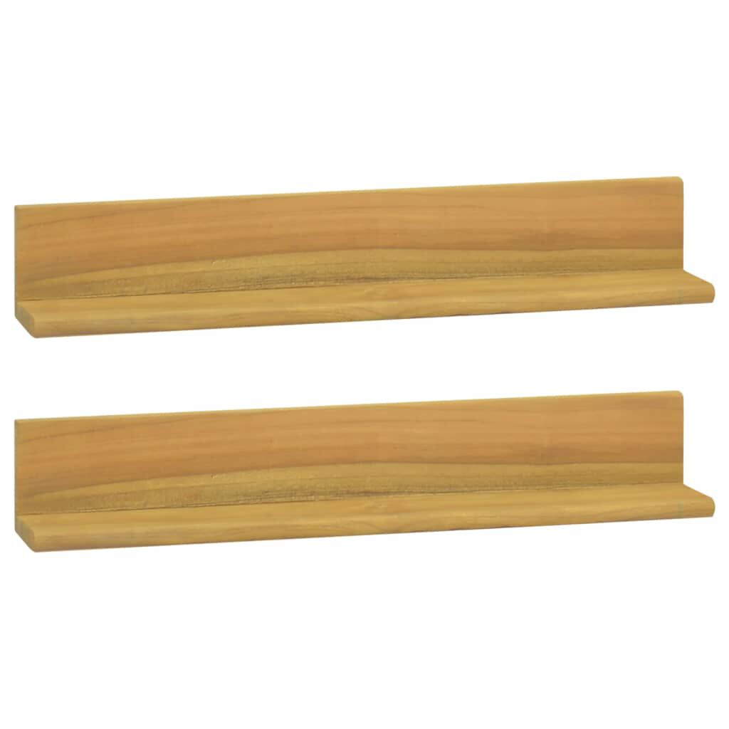 vidaXL Ράφια Τοίχου 2 τεμ. 60 x 10 x 10 εκ. από Μασίφ Ξύλο Teak