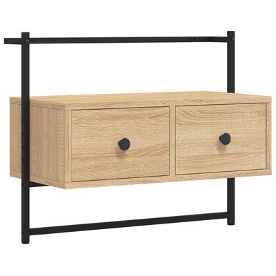 vidaXL Έπιπλο Τηλεόρασης Επιτοίχιο Sonoma Δρυς 60,5x30x51 εκ. Επ. Ξύλο