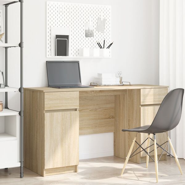 vidaXL Γραφείο Sonoma Δρυς 140 x 49 x 76 εκ. Επεξεργασμένο ξύλο