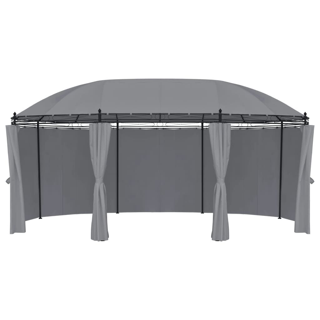 vidaXL Κιόσκι με Κουρτίνες Ανθρακί 520 x 349 x 255 εκ.