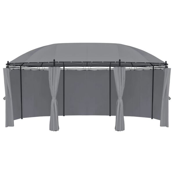 vidaXL Κιόσκι με Κουρτίνες Ανθρακί 520 x 349 x 255 εκ.