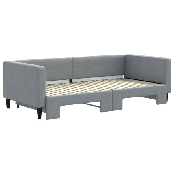 vidaXL Καναπές Κρεβάτι Συρόμενος Ανοιχτό Γκρι 90 x 190 εκ. Υφασμάτινος