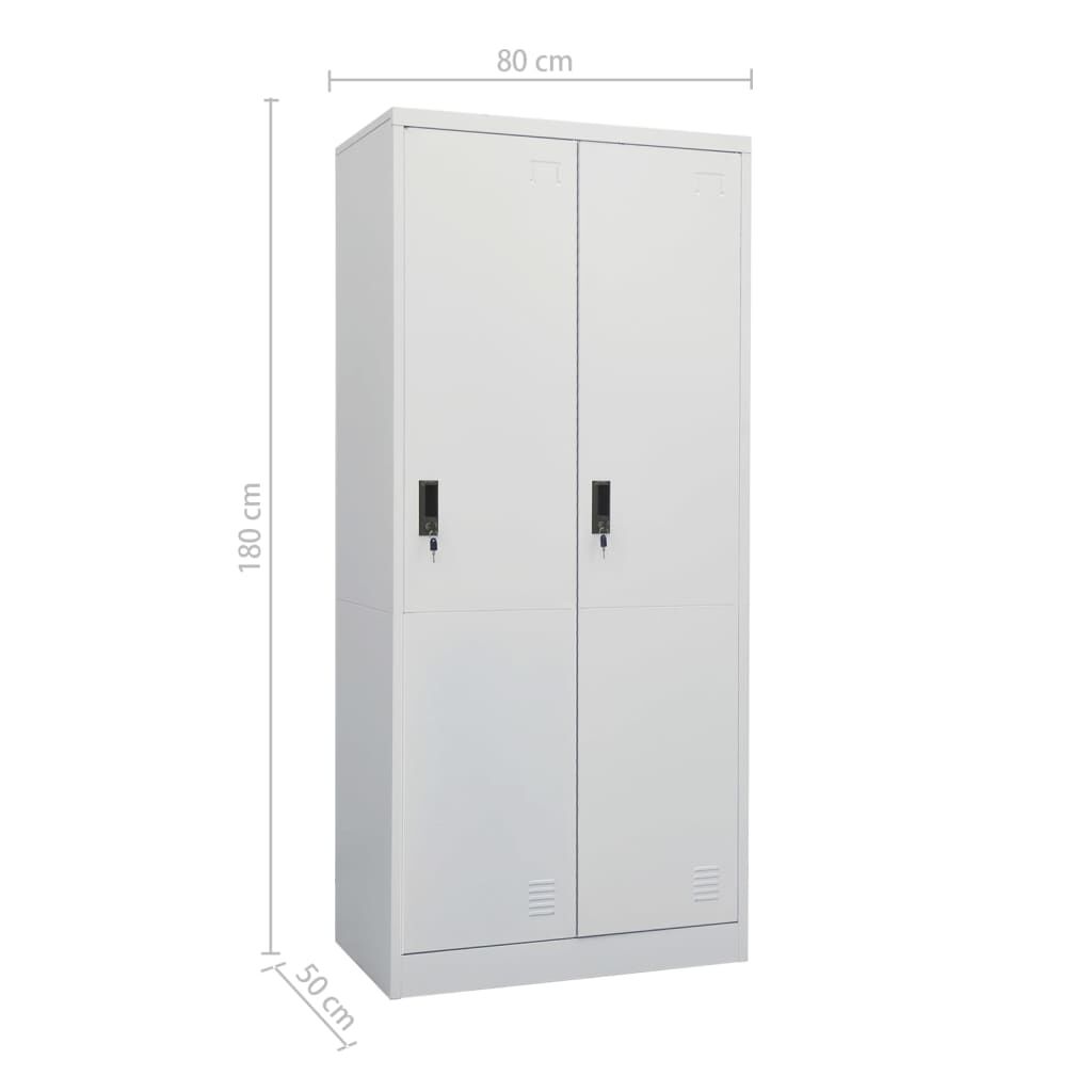 vidaXL Ντουλάπα Ανοιχτό Γκρι 80 x 50 x 180 εκ. από Χάλυβα