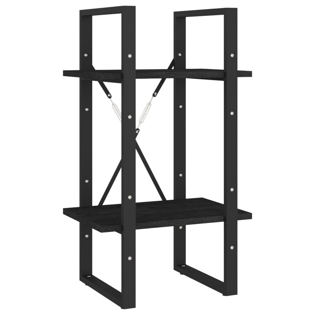 vidaXL Βιβλιοθήκη με 5 Ράφια Μαύρη 40 x 30 x 175 εκ. από Ξύλο Πεύκου