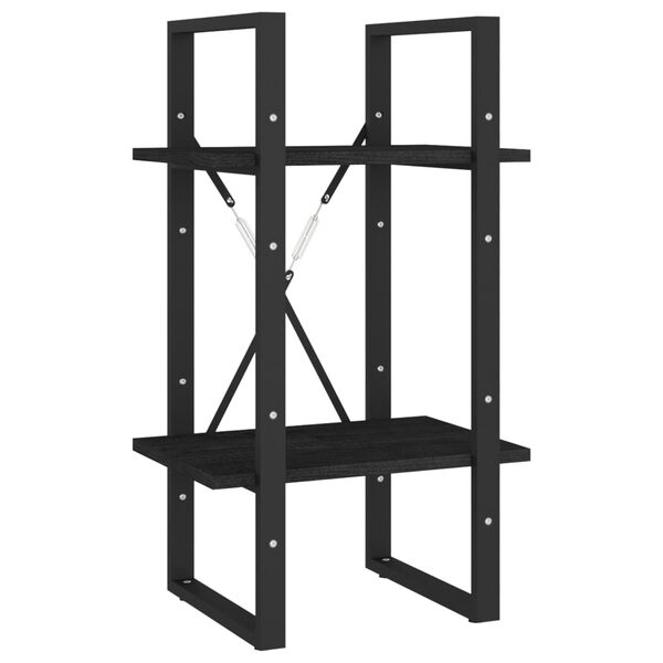 vidaXL Βιβλιοθήκη με 5 Ράφια Μαύρη 40 x 30 x 175 εκ. από Ξύλο Πεύκου