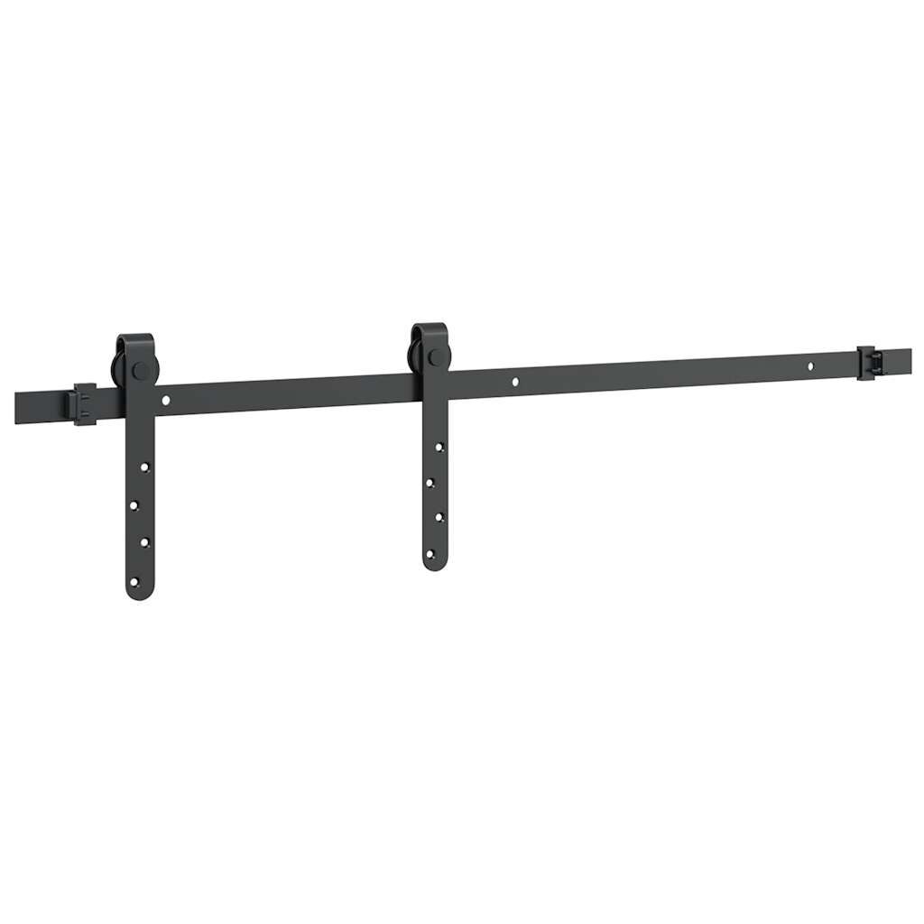 vidaXL Κιτ συρόμενης πόρτας γραφείου 91 cm από ανθρακούχο χάλυβα