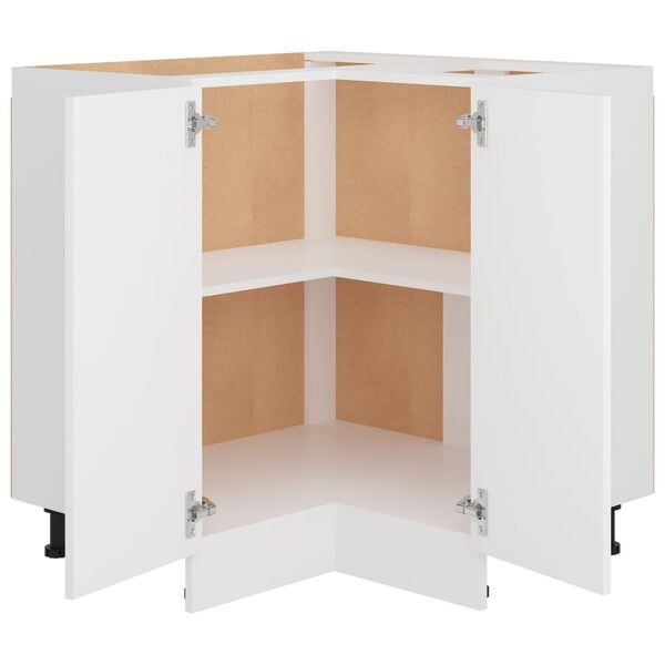 vidaXL Ντουλάπι Δαπέδου Γωνιακό Lyon Λευκό 75,5x75,5x81,5εκ.