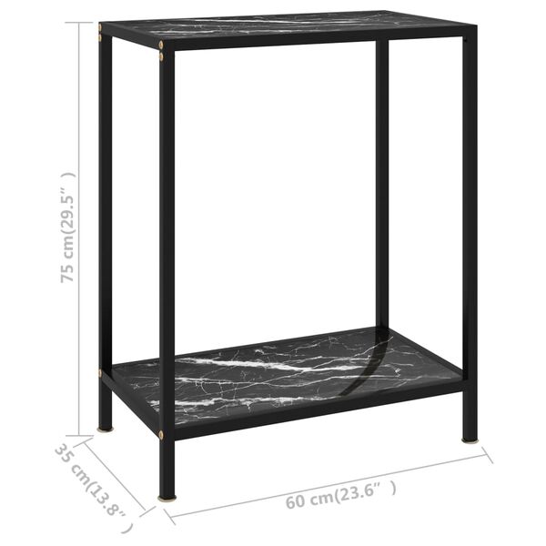 vidaXL Τραπέζι Κονσόλα Μαύρο 60 x 35 x 75 εκ. από Ψημένο Γυαλί