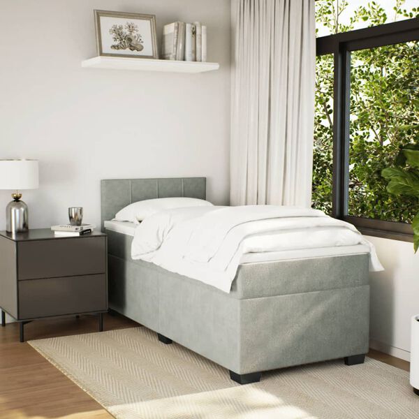 vidaXL &Kappa;&rho;&epsilon;&beta;ά&tau;&iota; Boxspring &mu;&epsilon; &Sigma;&tau;&rho;ώ&mu;&alpha; &Alpha;&nu;&omicron;&iota;&chi;&tau;ό &Gamma;&kappa;&rho;&iota; 90x200 &epsilon;&kappa;. &Beta;&epsilon;&lambda;&omicron;ύ&delta;&iota;&nu;&omicron;