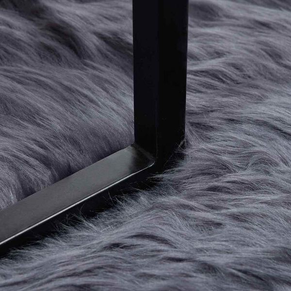 vidaXL Ψεύτικο Δέρμα Προβάτου Χαλί Ανθρακί 200 x 200 cm Πολυεστέρας