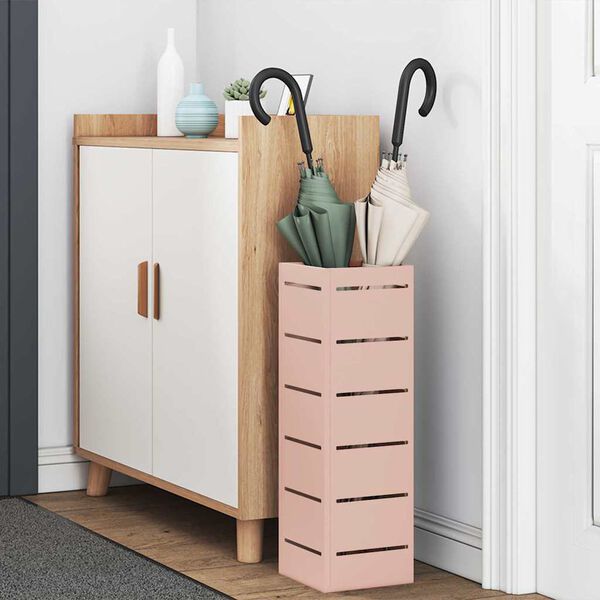 vidaXL Σχέδιο & βάση αποθήκευσης Ροζ 15,5 x 15,5 x 49 εκ Μέταλλο