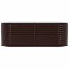 vidaXL Υπερυψωμένη Ζαρντινιέρα Καφέ 240 x 80 x 81 cm Ατσάλι