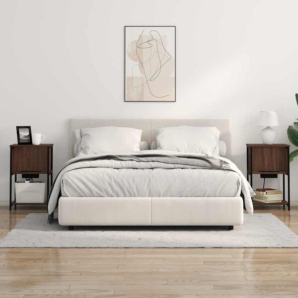 vidaXL Κομοδίνο Καφέ δρυς 38 x 31 x 61 εκ Επεξεργασμένο ξύλο