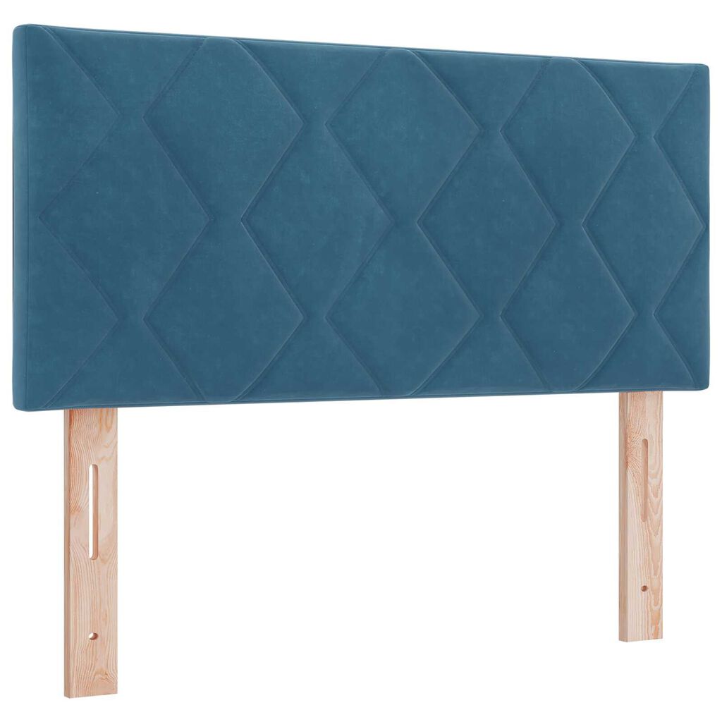 vidaXL Κρεβάτι Box Spring με Στρώμα Σκούρο Μπλε 90x190 εκ. Βελούδο