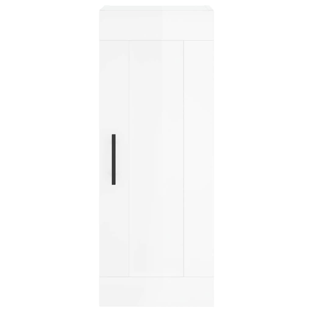 vidaXL Ντουλάπι Γυαλ. Λευκό 34,5 x 34 x 180 εκ. από Επεξεργασμένο Ξύλο