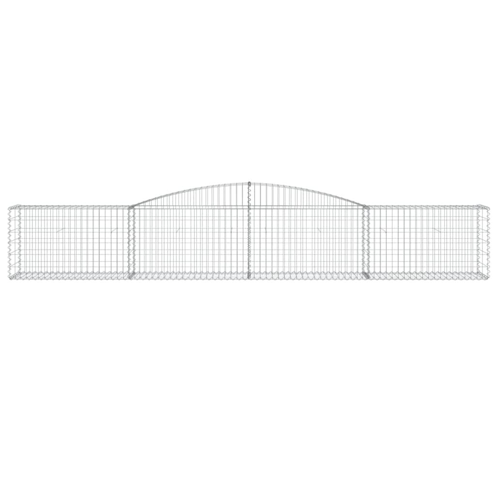 vidaXL Συρματοκιβώτια Τοξωτά 2 τεμ. 400x50x60/80 εκ. Γαλβαν. Ατσάλι