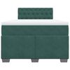 vidaXL Κρεβάτι Boxspring με Στρώμα Σκούρο Πράσινο 120x200εκ. Βελούδινο