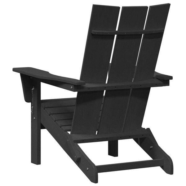 vidaXL Πτυσσόμενες Καρέκλες Adirondack 2 τμχ Μαύρο 74.5x80.5x90 cm HDPE