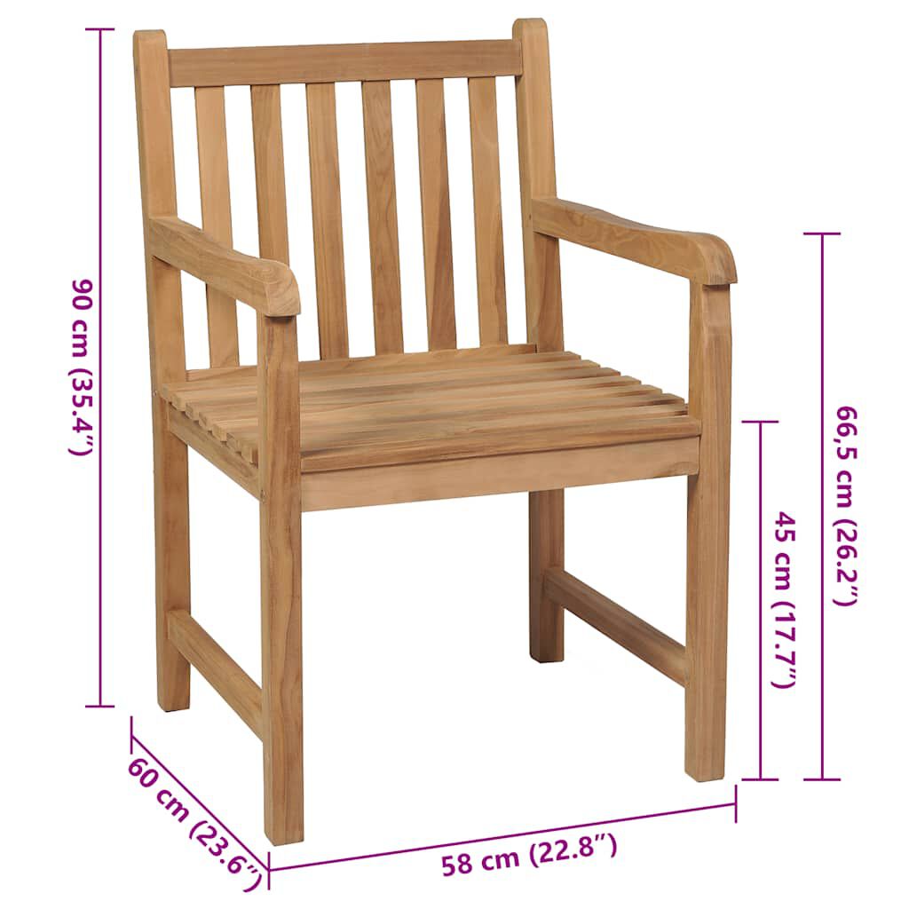vidaXL Καρέκλες Κήπου 4 τεμ. από Μασίφ Ξύλο Teak με Taupe Μαξιλάρια