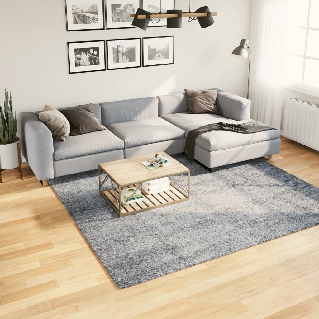 vidaXL Χαλί Shaggy PAMPLONA με Ψηλό Πέλος Μοντέρνο Μπλε 240x240 εκ.