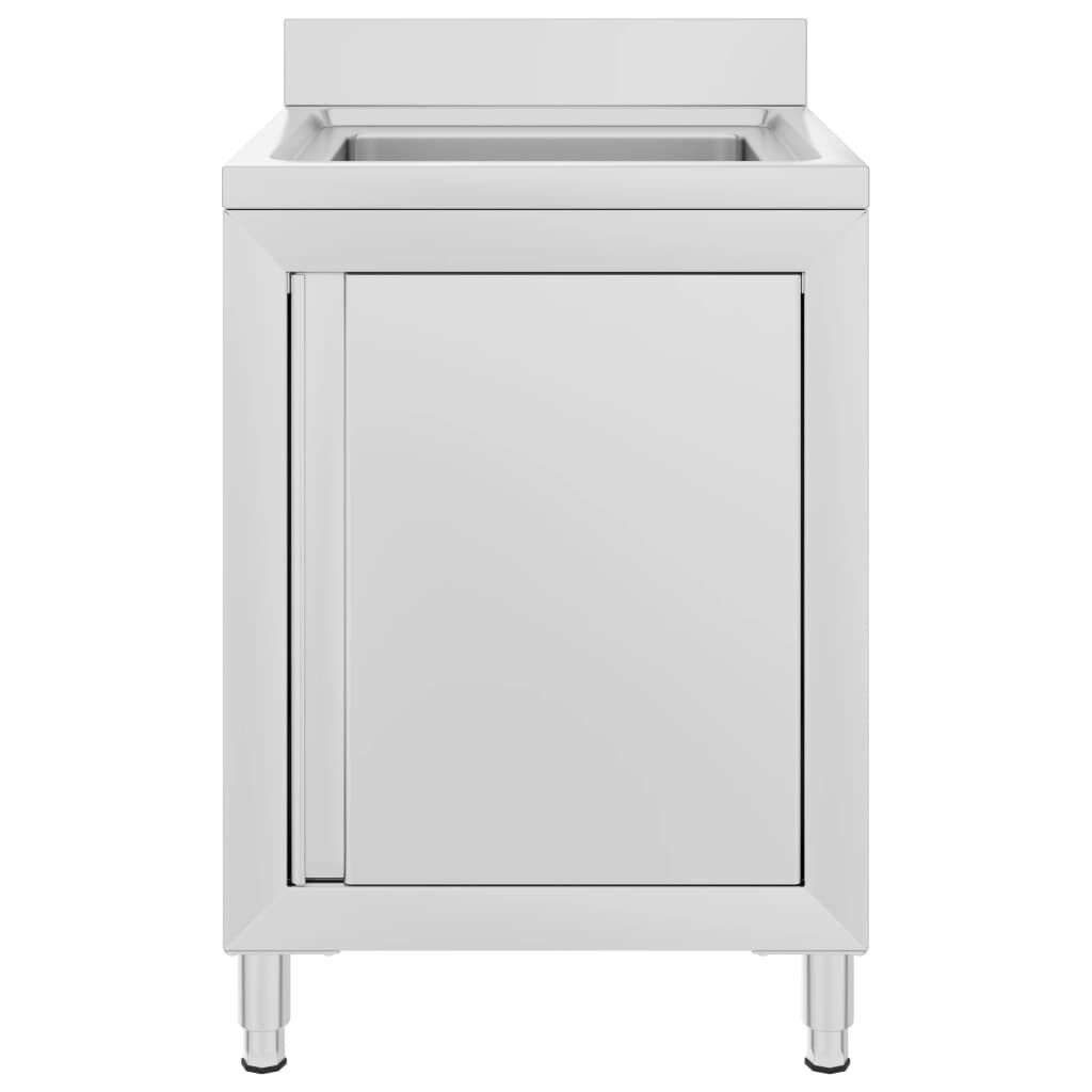 vidaXL Λάντζα Κλειστή με Ερμάριο 60 x 60 x 96 εκ. Ανοξείδωτο Ατσάλι