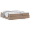 vidaXL Οθωμανικό κρεβάτι με στρώματα Cappucino 200x200cm Faux Leather
