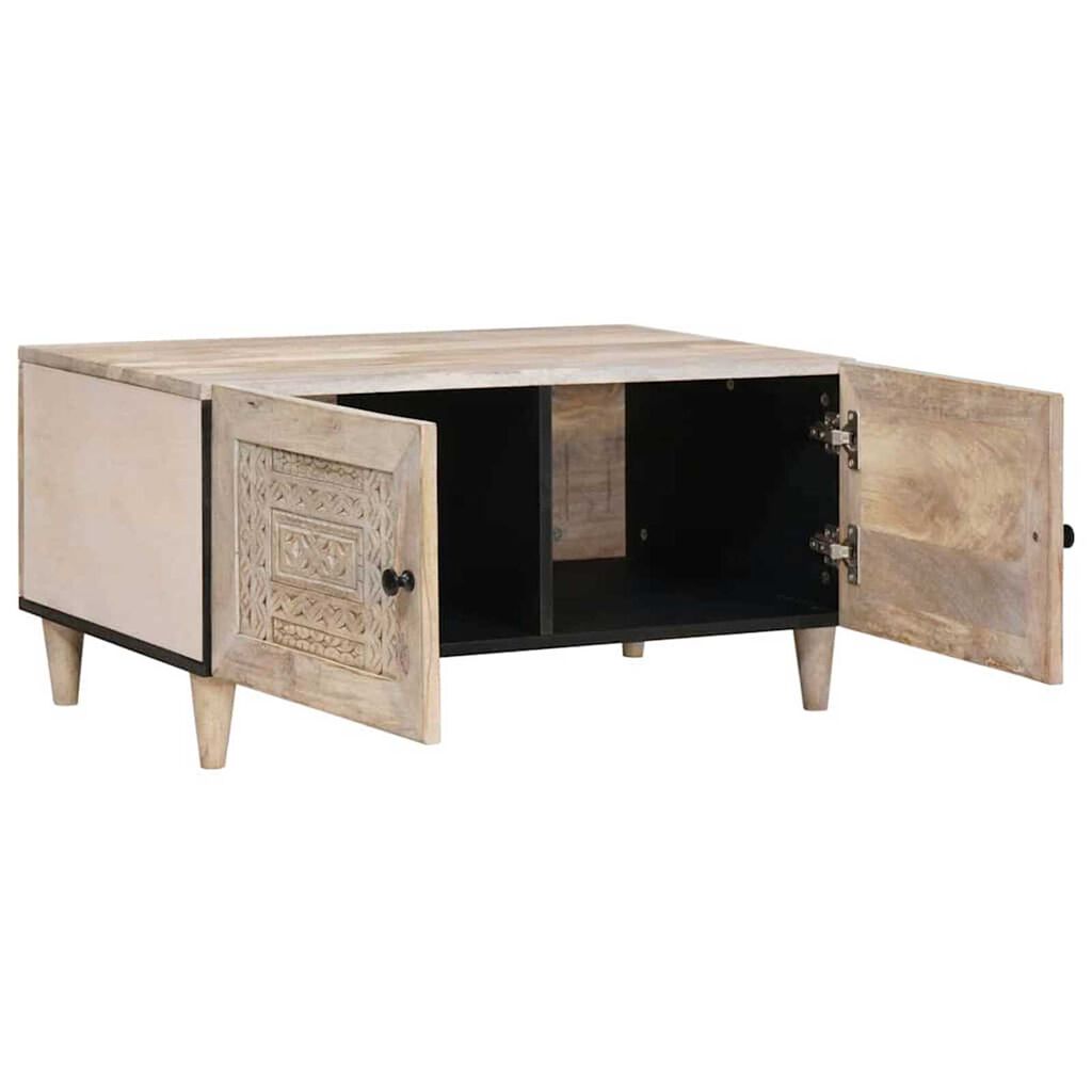 vidaXL Τραπεζάκι σαλονιού Μπεζ 80 x 50 x 40 cm Μασίφ ξύλο μάνγκο