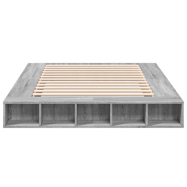vidaXL Πλαίσιο Κρεβατιού Γκρι Sonoma 150x200 εκ. Επεξεργασμένο Ξύλο