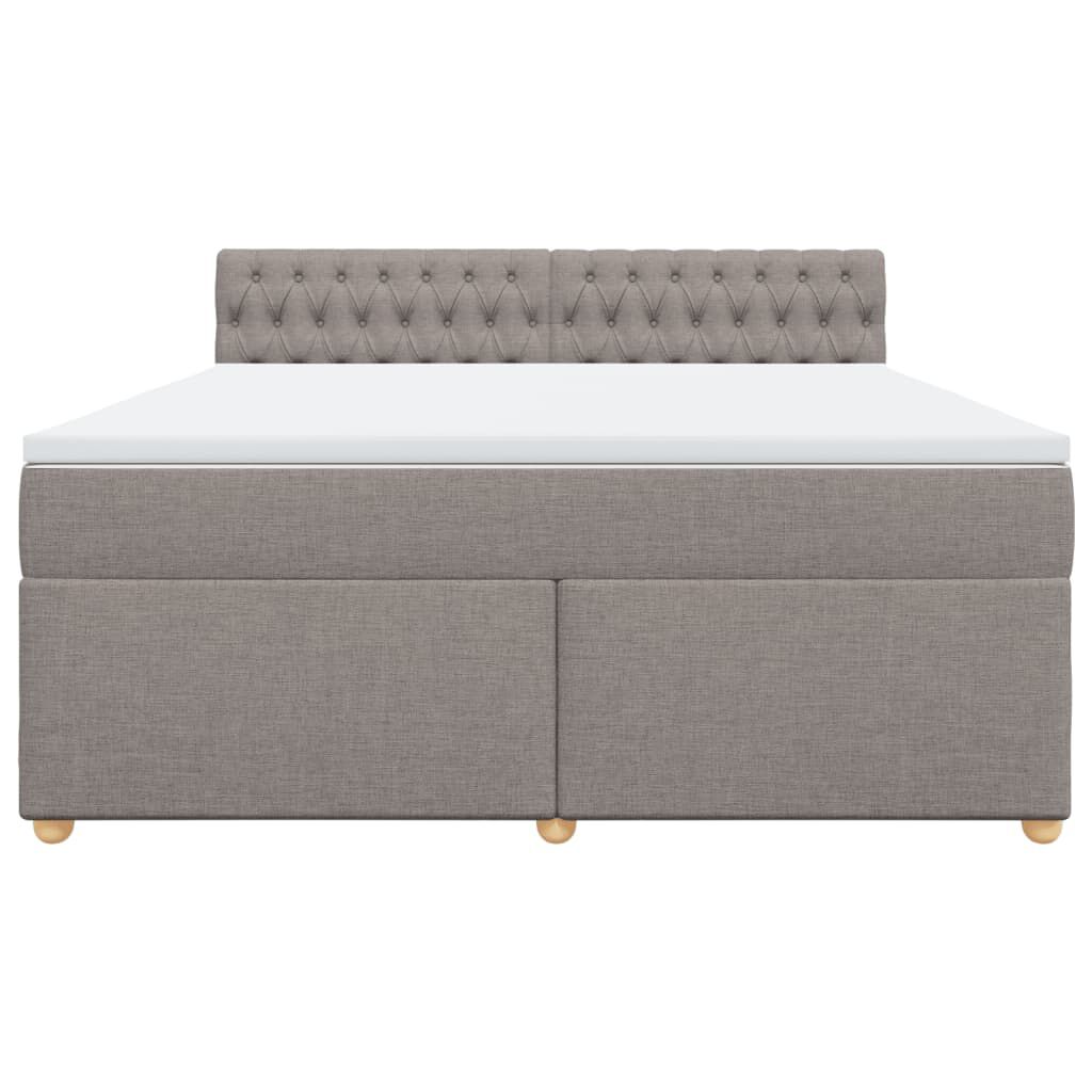 vidaXL Κρεβάτι Boxspring με Στρώμα Taupe 180x200 εκ. Υφασμάτινο