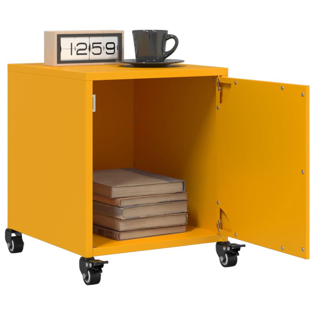 vidaXL Κομοδίνο Μουσταρδί 36x39x43,5 εκ. από Χάλυβα