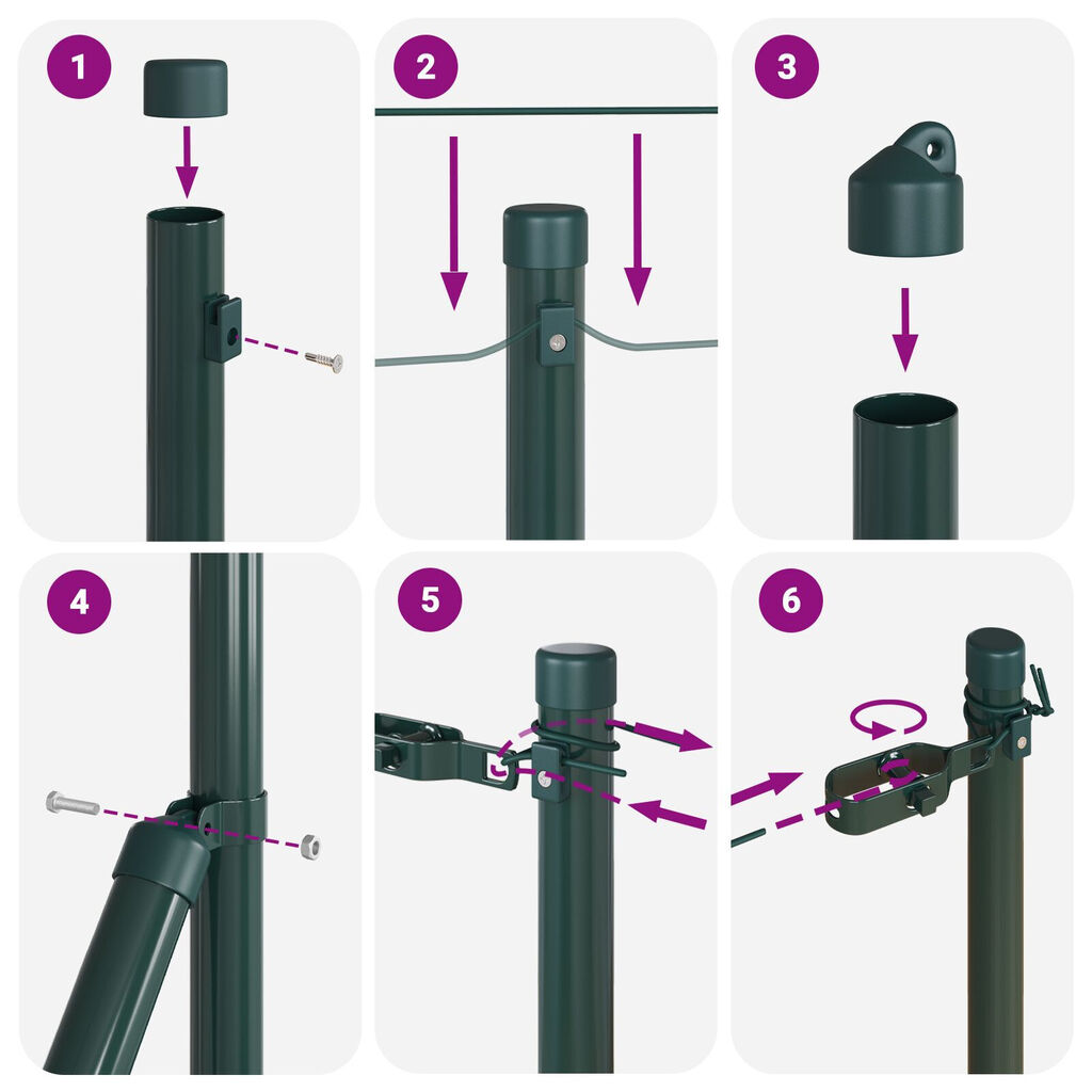 vidaXL Πό posts φράχτη 13 pcs Πράσινο Ø32mm 120 εκ