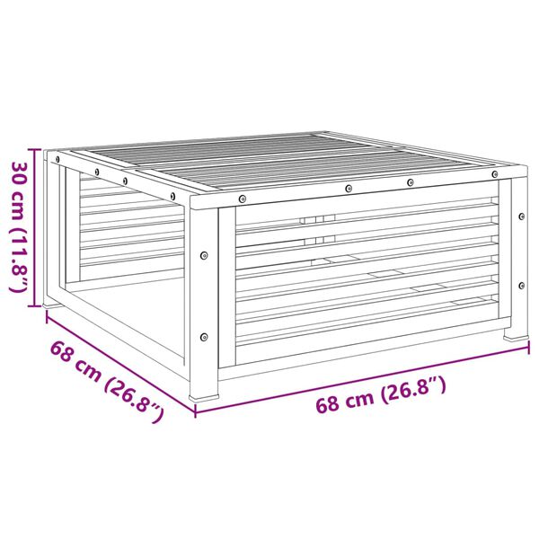 vidaXL Τραπέζι Κήπου 68 x 68 x 30 εκ. από Μασίφ Ξύλο Ακακίας