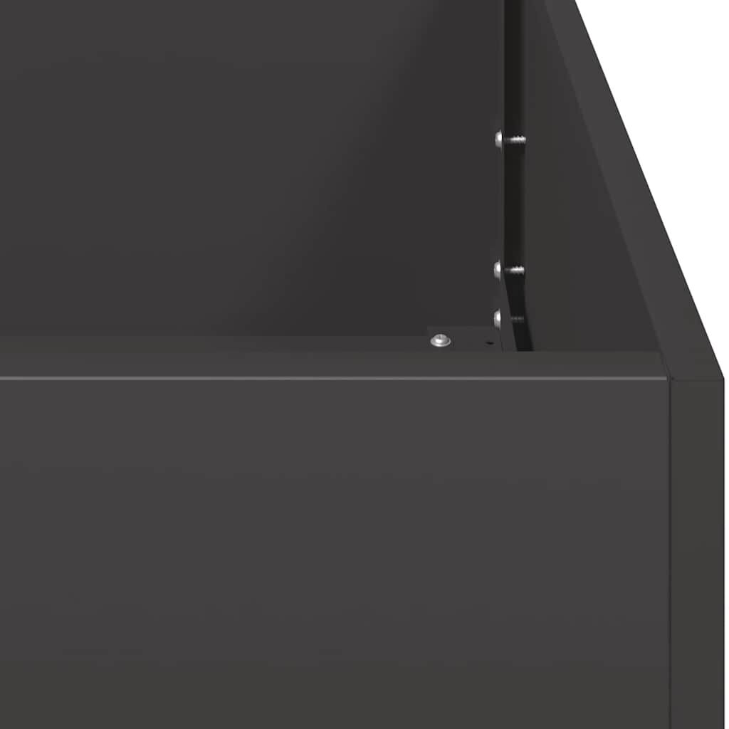 vidaXL Ζαρντινιέρα Μαύρη 120x40x80 εκ. από Χάλυβα Ψυχρής Έλασης
