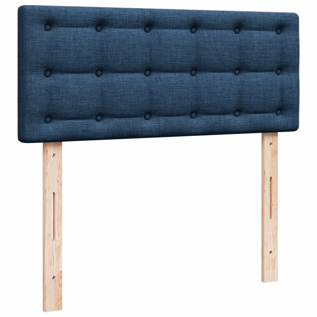 vidaXL Κρεβάτι Boxspring με Στρώμα Μπλε 120x190 εκ. Υφασμάτινο