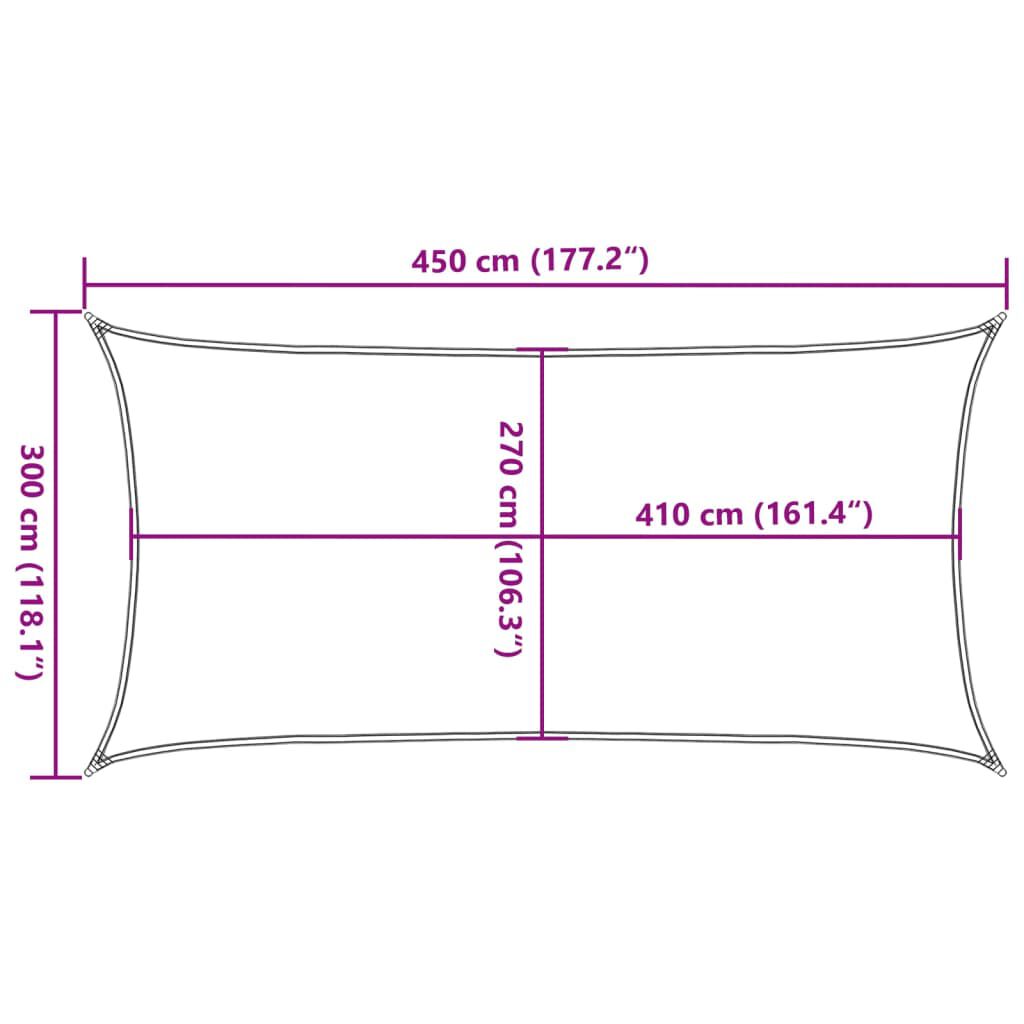 vidaXL Πανί Σκίασης Ορθογώνιο Άμμου 3x4,5 μ. HDPE 160 γρ./μ²