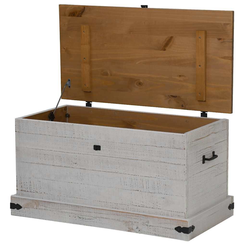 vidaXL Σεντούκι αποθήκευσης HALDEN Λευκό 91x48x47 cm Στερεό ξύλο πεύκο
