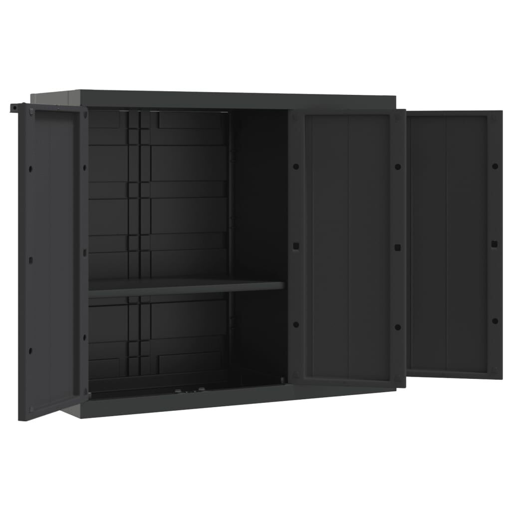 vidaXL Ντουλάπι Αποθ. Εξ. Χώρου Μαύρο 97x37x85 εκ. Πολυπροπυλένιο