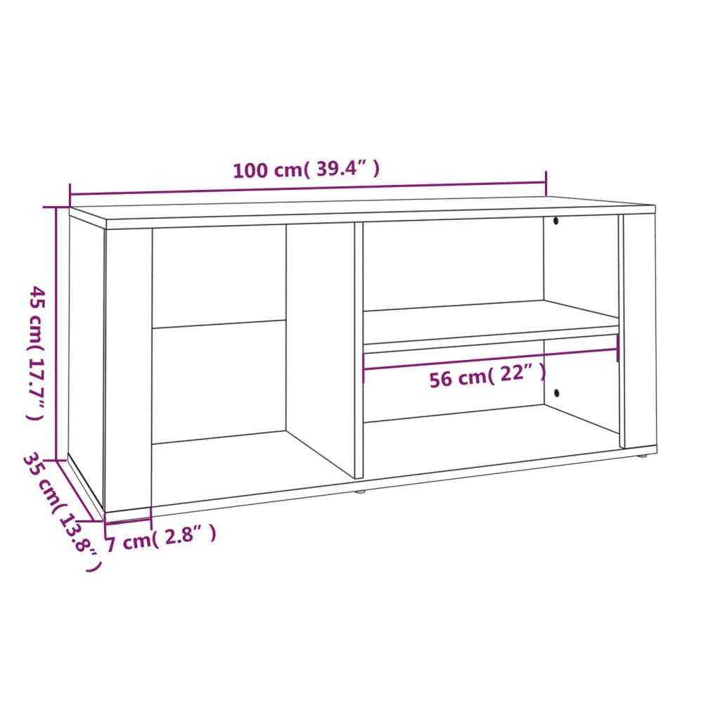 vidaXL Παπουτσοθήκη Καφέ Δρυς 100x35x45 εκ. από Επεξεργασμένο Ξύλο
