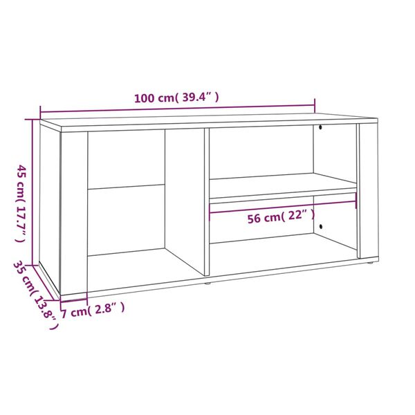vidaXL Παπουτσοθήκη Καφέ Δρυς 100x35x45 εκ. από Επεξεργασμένο Ξύλο