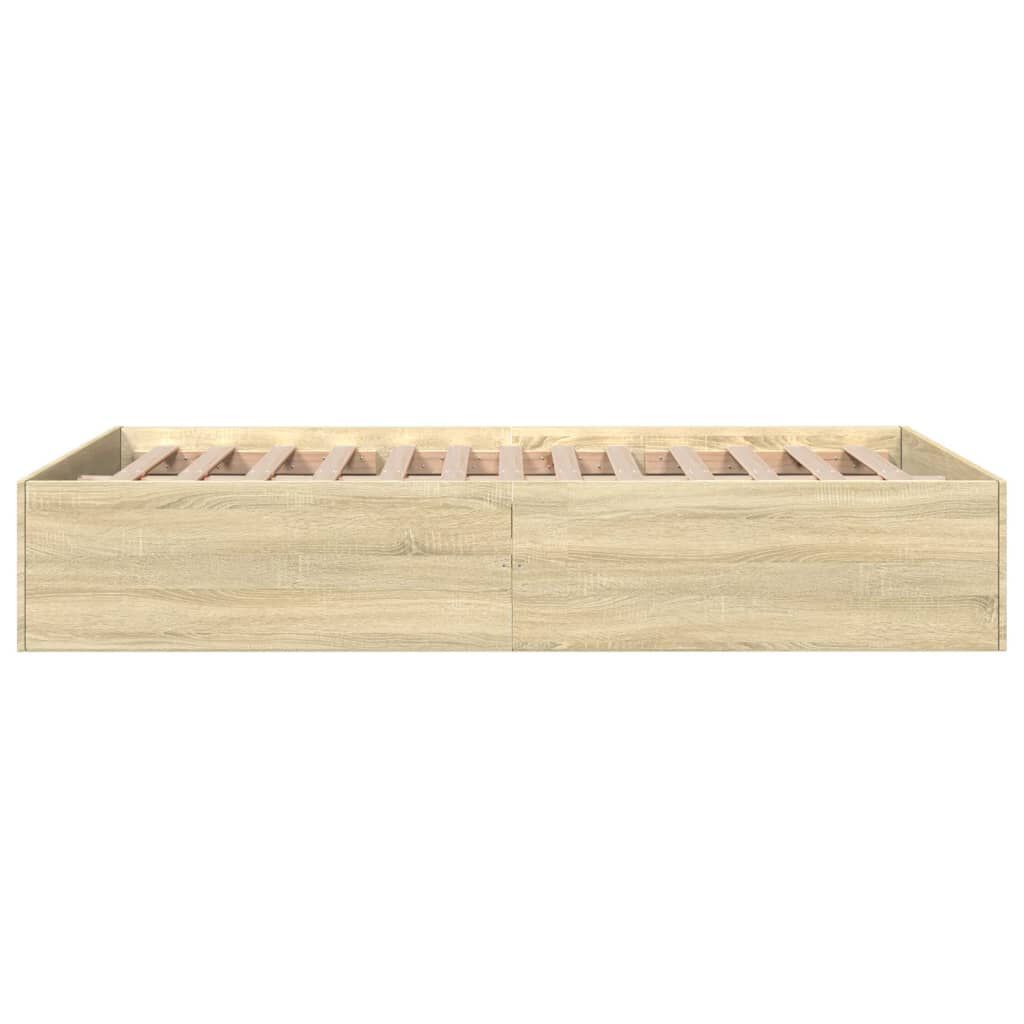 vidaXL Πλαίσιο Κρεβατιού Sonoma Δρυς 140x200 εκ. Επεξεργασμένο Ξύλο