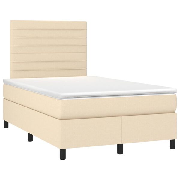 vidaXL &Kappa;&rho;&epsilon;&beta;ά&tau;&iota; Boxspring &mu;&epsilon; &Sigma;&tau;&rho;ώ&mu;&alpha; &Kappa;&rho;&epsilon;&mu; 120x200 &epsilon;&kappa;. &Upsilon;&phi;&alpha;&sigma;&mu;ά&tau;&iota;&nu;&omicron;