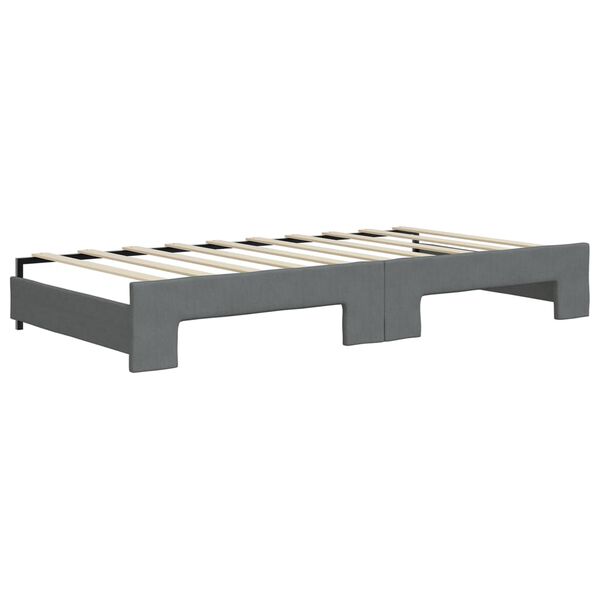 vidaXL Καναπές Κρεβάτι Συρόμενος Σκούρο Γκρι 90 x 190 εκ. Ύφασμα