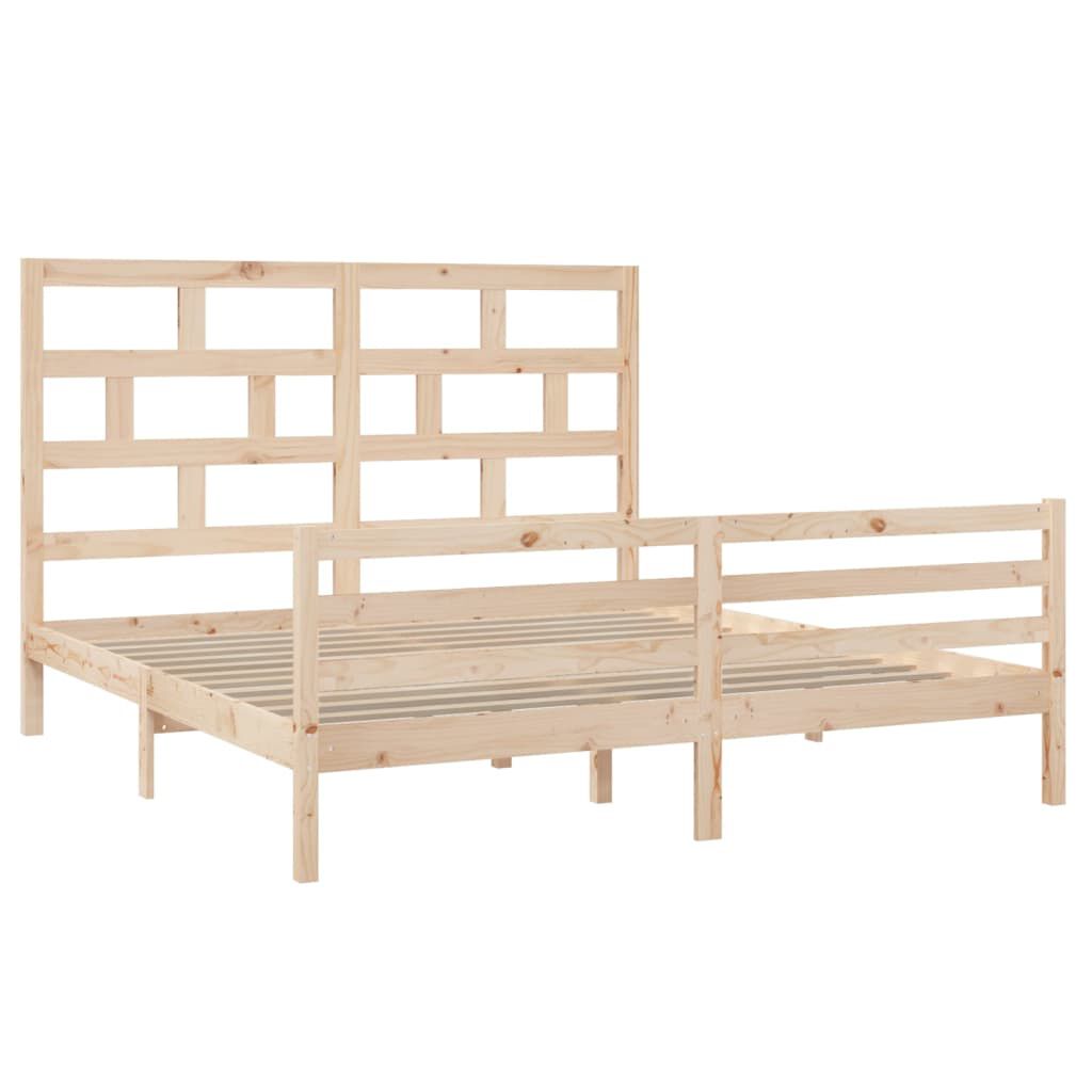 vidaXL Πλαίσιο Κρεβατιού 180 x 200 εκ. Μασίφ Ξύλο Super King Size