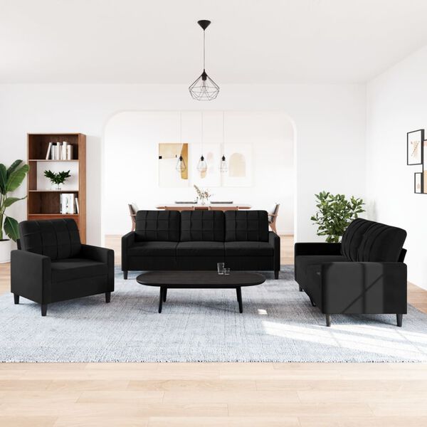 vidaXL &Sigma;&epsilon;&tau; &Sigma;&alpha;&lambda;&omicron;&nu;&iota;&omicron;ύ 3 &Tau;&epsilon;&mu;&alpha;&chi;ί&omega;&nu; &Mu;&alpha;ύ&rho;&omicron; &alpha;&pi;ό &Beta;&epsilon;&lambda;&omicron;ύ&delta;&omicron; &mu;&epsilon; &Mu;&alpha;&xi;&iota;&lambda;ά&rho;&iota;&alpha;