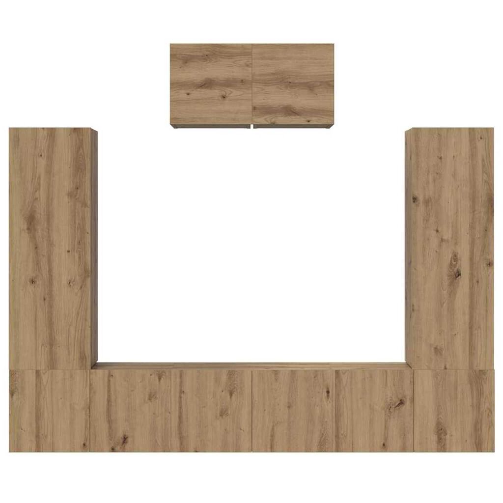 vidaXL Σετ επίπλου τηλεόρασης 7 pcs artisan δρυς 180 x 30 x 120 εκ