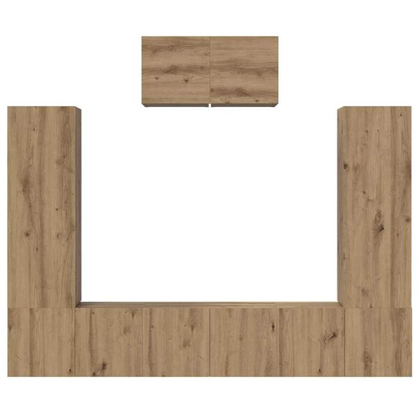 vidaXL Σετ επίπλου τηλεόρασης 7 pcs artisan δρυς 180 x 30 x 120 εκ
