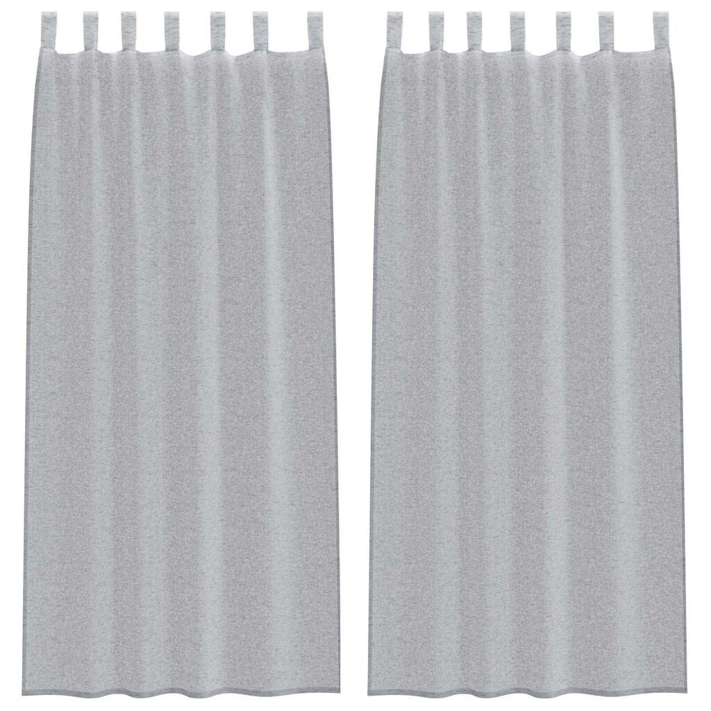 vidaXL Κουρτίνες 2 pcs Σκούρο γκρι 140 x 245 εκ. Πολυεστέρας