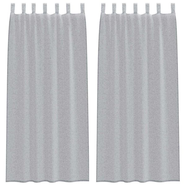 vidaXL Κουρτίνες 2 pcs Σκούρο γκρι 140 x 245 εκ. Πολυεστέρας
