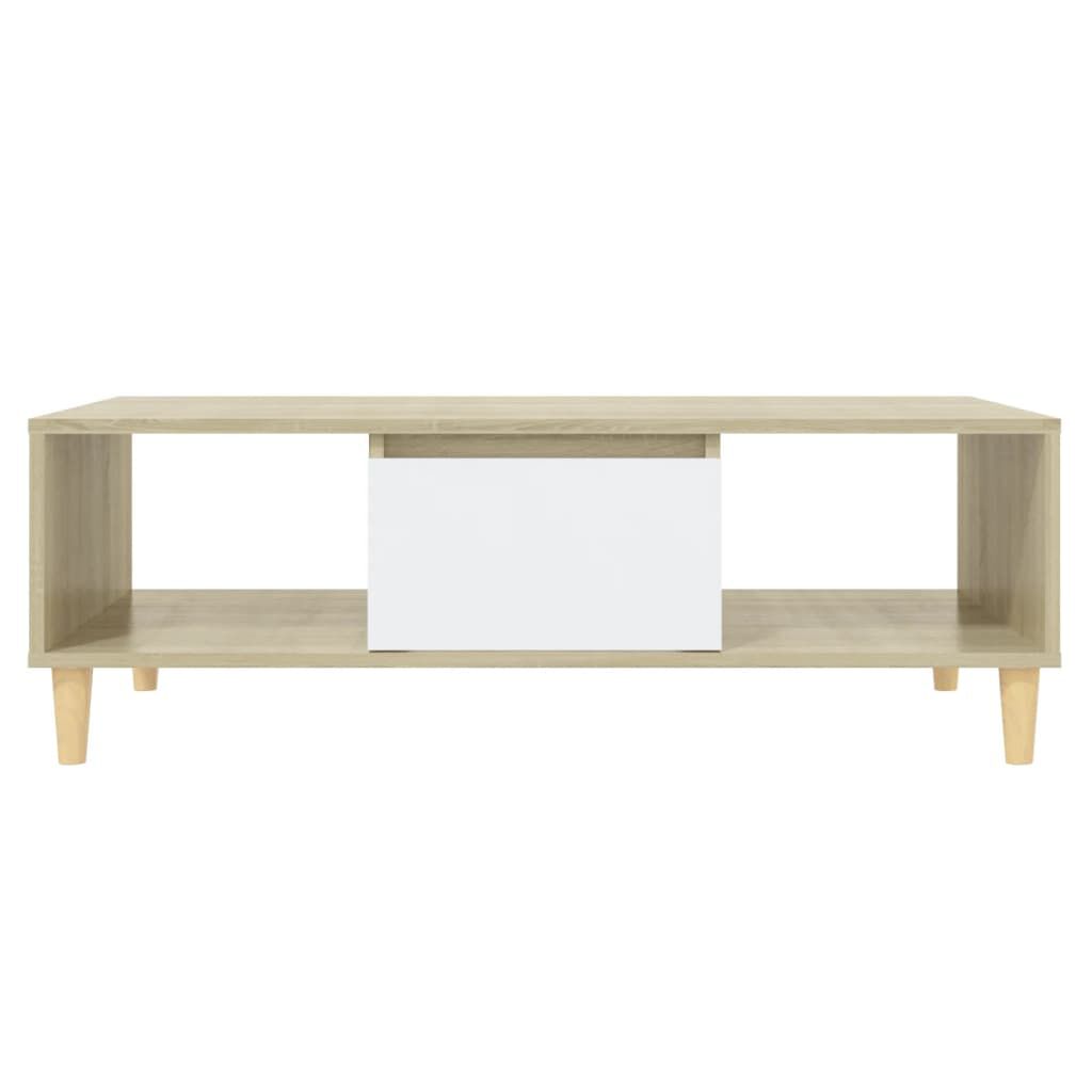 vidaXL Τραπεζάκι Σαλονιού Λευκό/Sonoma Δρυς 103,5x60x35εκ. Μοριοσανίδα